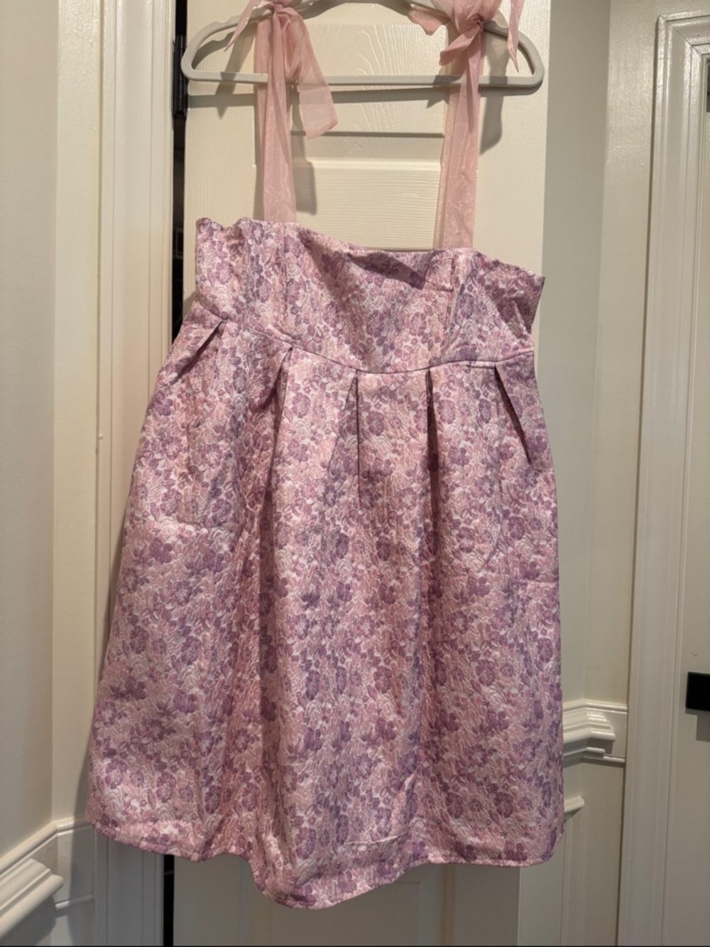 Pink Lavender Floral Tie-Shoulder Sundress NWT